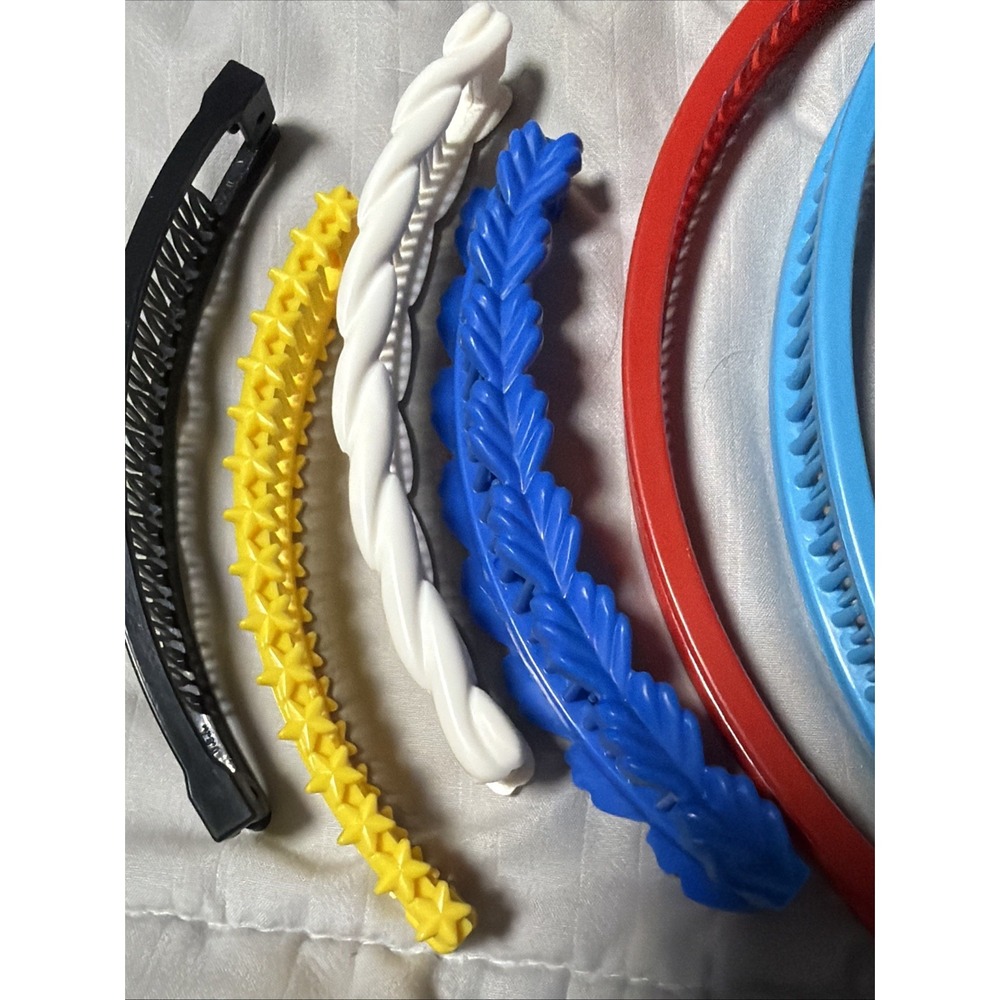 Vintage Banana Hair Clips Lot Of 7 1980s Ponytail Clincher Combs Retro - Picture 2 of 4